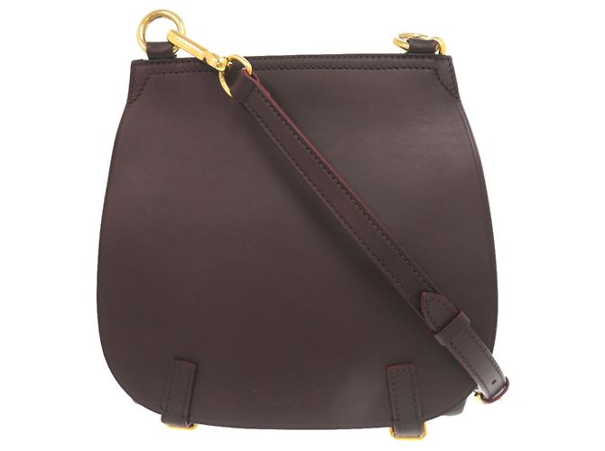 Borsa a tracolla in pelle Burberry Nero Marrone scuro
