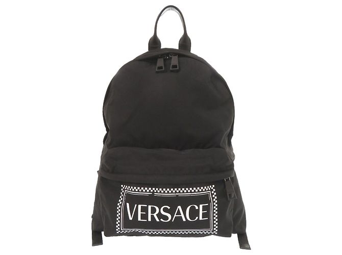 Sac à dos Versace Logo en nylon noir