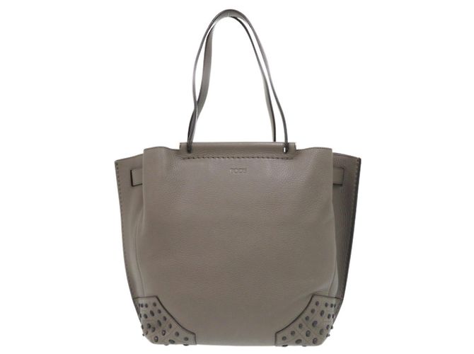Bolsa de mão Tod's Wave em couro cinza Marrom Roxo