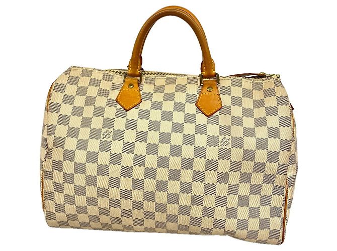 Louis Vuitton Damier Azur Speedy 35 Handtasche Weiß