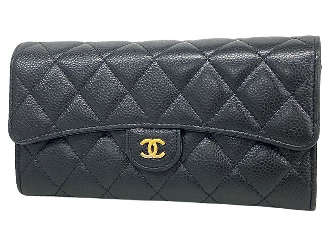 Portafoglio lungo Chanel Matelassé Nero