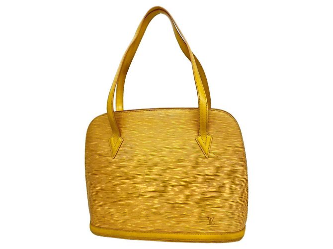 Bolsa de Ombro Louis Vuitton Epi Lussac em Jaune Amarelo