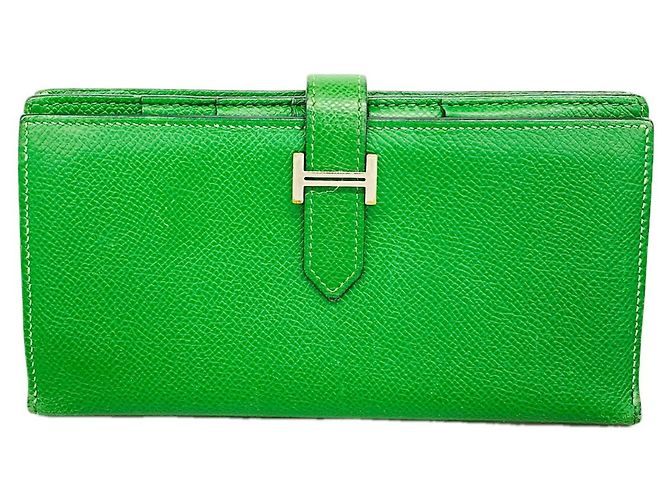 Hermès Hermes Bearn Soufflé Long Wallet in Bamboo Design