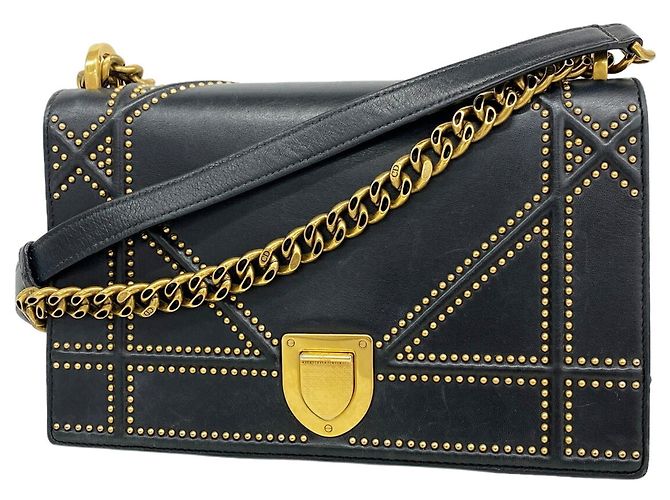 Borsa a tracolla Christian Dior in pelle nera Nero