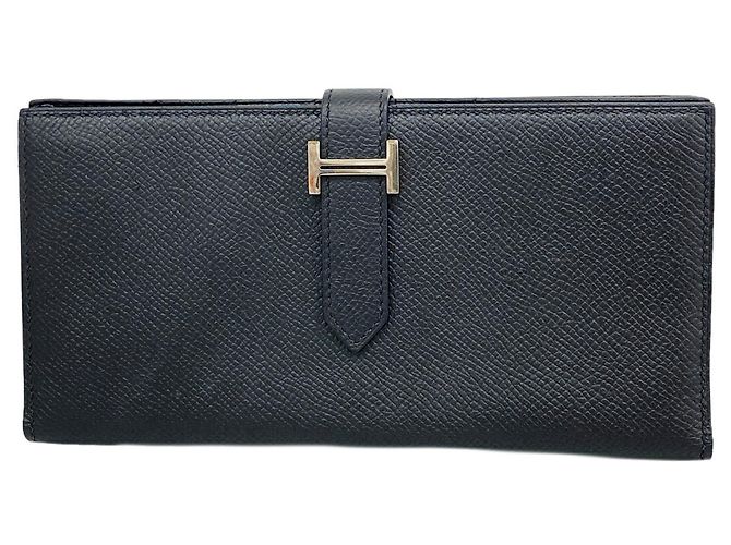 Hermès Cartera larga Hermes Bearn Soufflet Negro