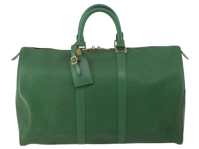Borsa Louis Vuitton Keepall in pelle Epi 45 Verde