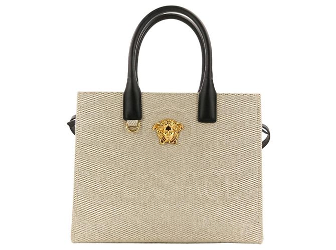Sac à main/Cabas 2-Way Versace La Medusa Canvas Noir