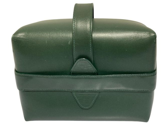 Bolsa de mão em couro Valextra Trick Track Verde
