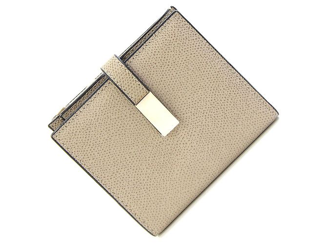 Valextra Bi-fold Wallet in Oyster Gray Grey