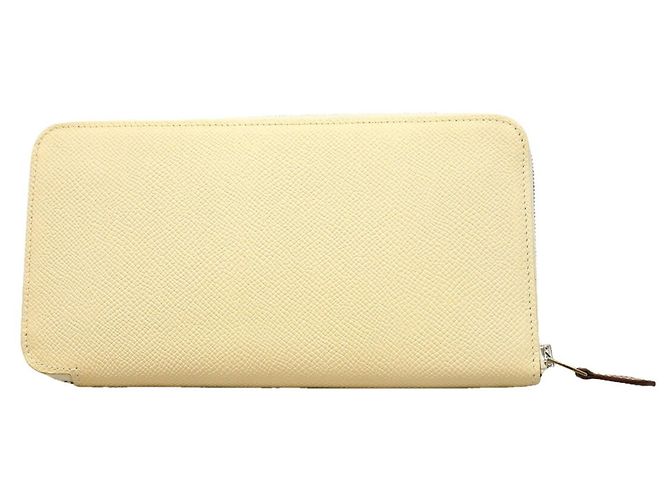 Hermès Cartera larga de seda Hermes Azap Blanco
