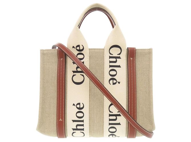 Sac cabas Chloé 2-Way Woody Small Beige