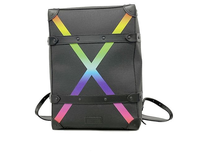 Louis Vuitton Taiga Rainbow Soft Trunk Backpack PM M30337 Noir Black
