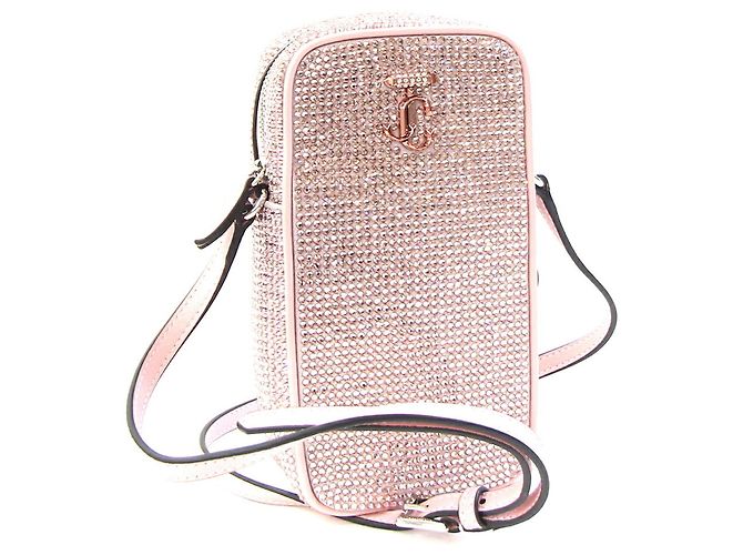 Bolsa de ombro em couro rosa claro Jimmy Choo