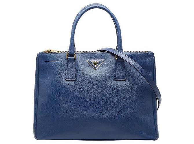 Prada Galleria Triangle Logo 2WAY Tasche Blau