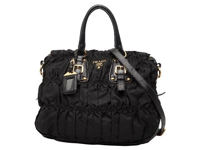 Tote Sac cabas Prada Gather Logo Noir