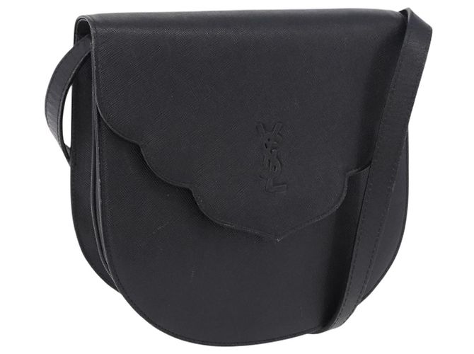 Autre Marque SAINT LAURENT Shoulder Bag Leather Black Gold