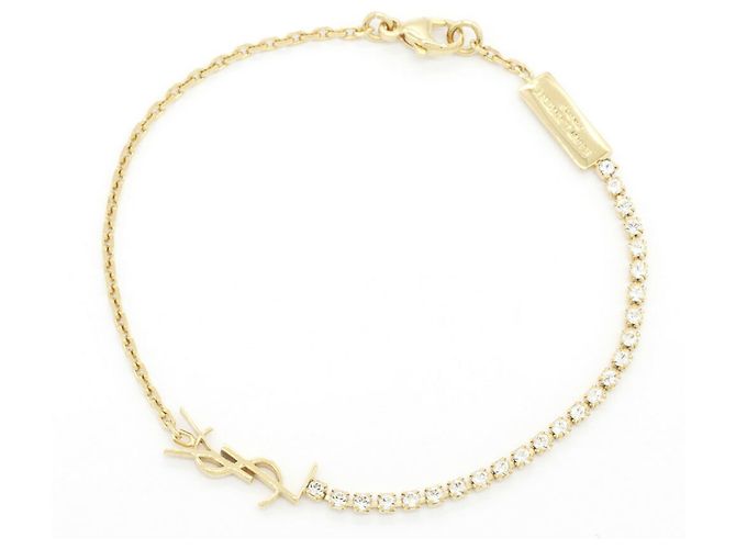 Autre Marque Pulseira com Pingente Saint Laurent Cassandra Dourado