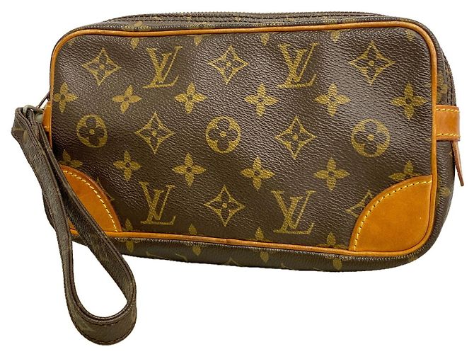 Louis Vuitton Monogram Marly Dragonne PM Clutch Tasche Braun