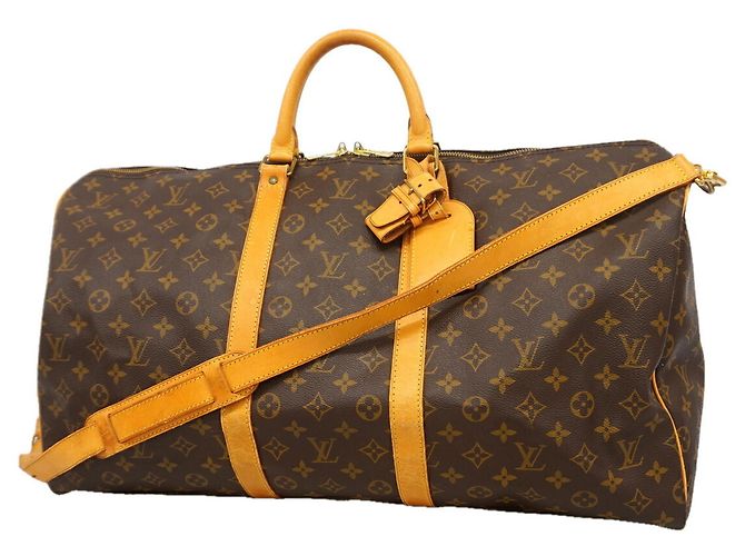 Louis Vuitton Boston Monogram Keepall Bandoulière 55 Marrone