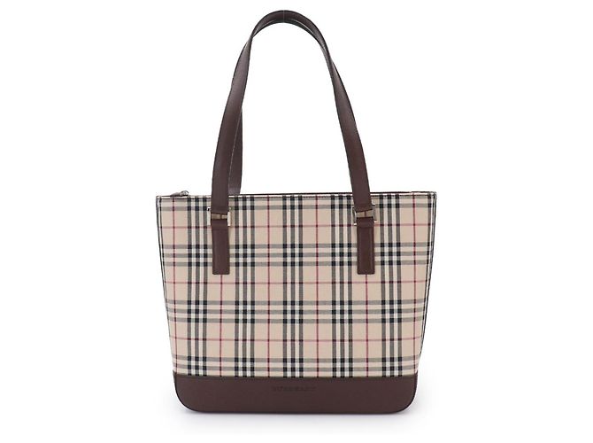 Sac à main cabas Burberry Nova Check Marron Beige