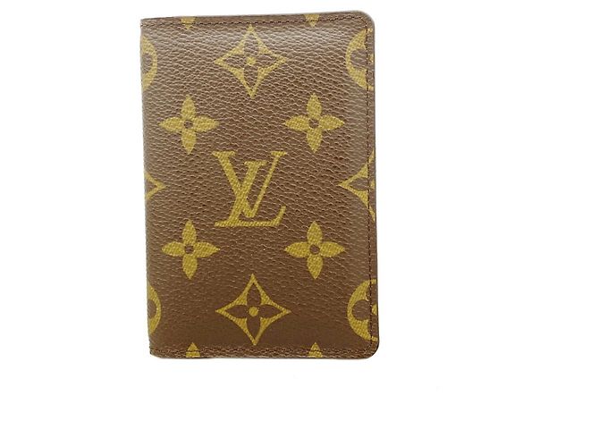 Louis Vuitton Monogram Organizer de Poche Card Case Castaño