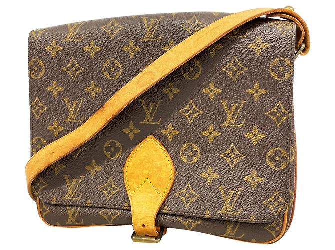 Borsa a tracolla Louis Vuitton Monogram Cartouchiere GM Marrone