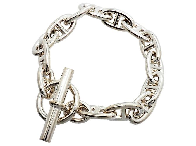 Hermès Pulsera de Dijes Hermes Chaine d'Ancre GM Silver