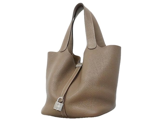 Hermès Bolsa Hermes Picotin Lock MM Taupe