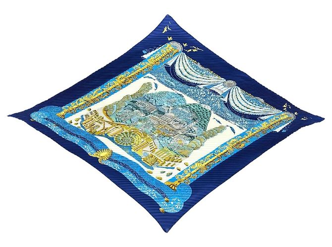 Hermès Foulard di seta Hermes L'ATLANTIDE Blu