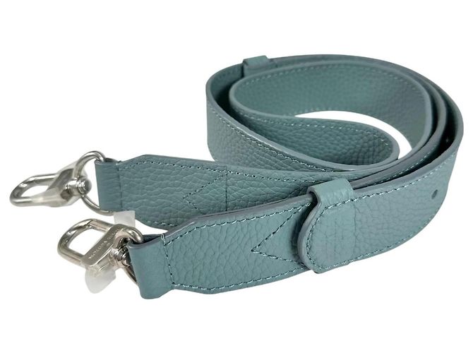 Louis Vuitton Blue-Gray Leather Shoulder Strap Brown