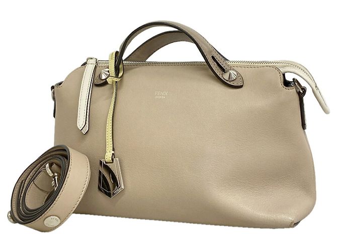 Bolsa de couro Fendi By The Way Branco Bege