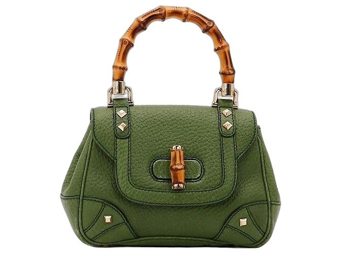 Gucci Borsa Bamboo in pelle verde