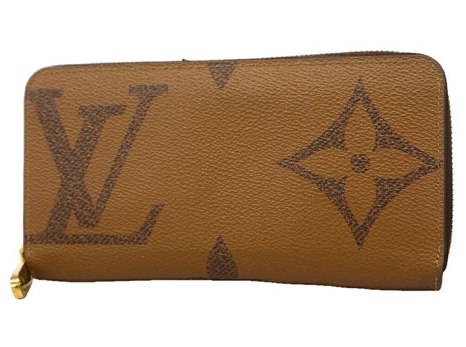 Louis Vuitton Monogram Giant Reverse Zippy Wallet Brown