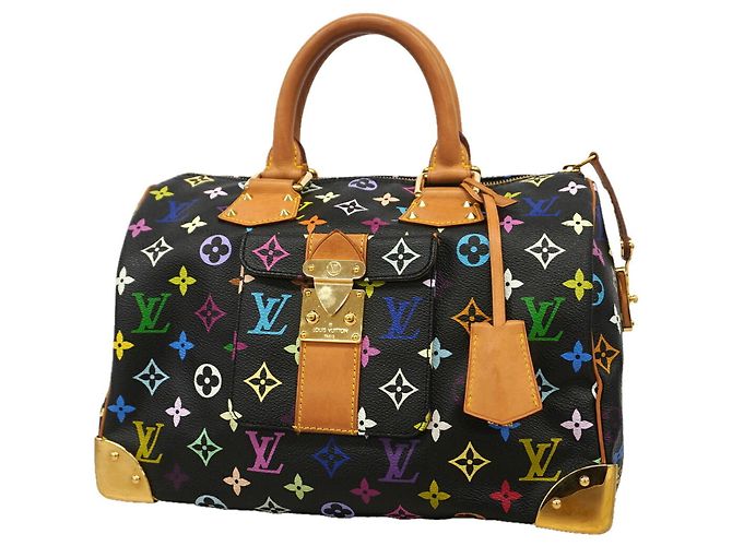 Sac à main Louis Vuitton Monogram Multicolor Speedy 30 Noir