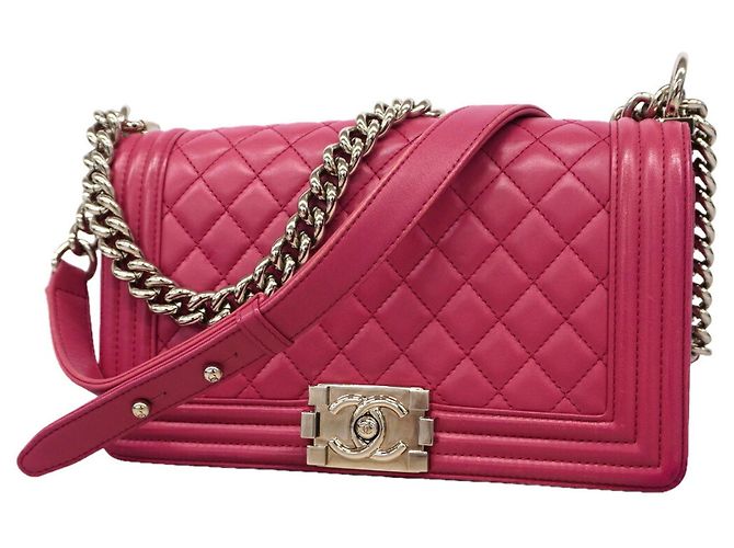 Le Boy Bolsa de Ombro Chanel Boy Chain em rosa
