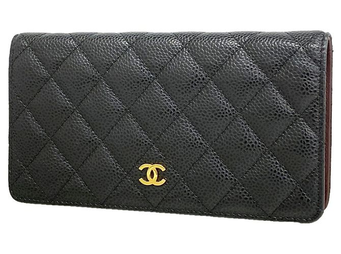 Chanel Matelassé Long Wallet Black