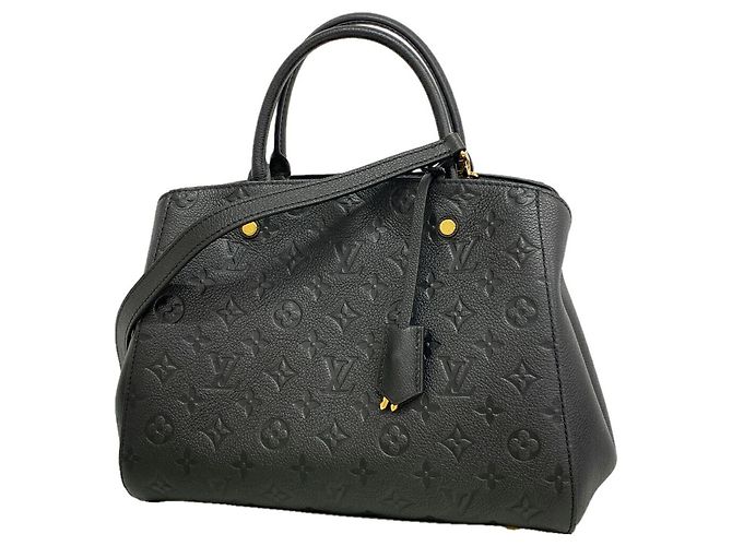 Borsa Louis Vuitton Monogram Empreinte Montaigne MM Nero