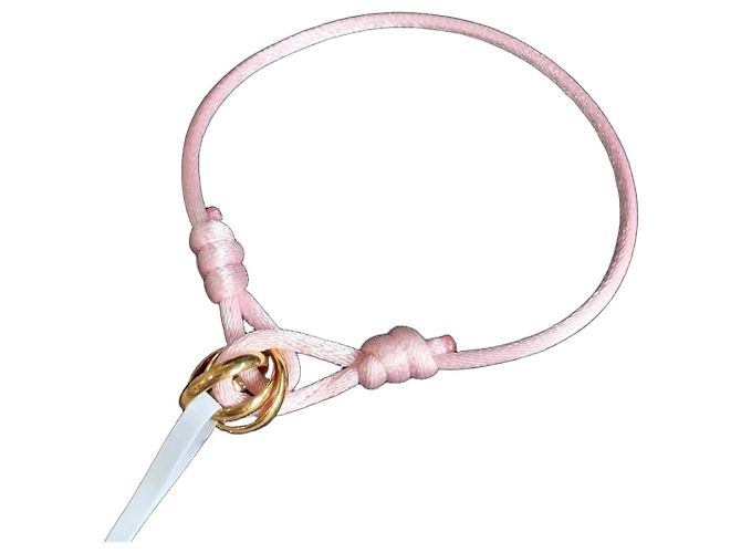 Pulsera Cartier Trinity de Oro 18K con cordón rosa Dorado