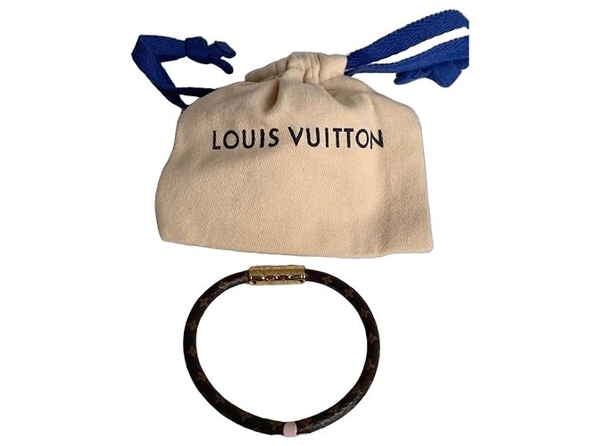 Louis Vuitton Monogram Lederarmband Braun Pink