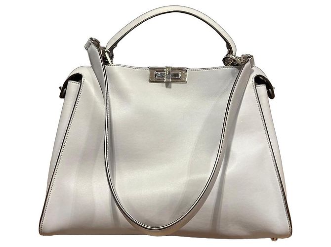 Fendi Peekaboo graue Lederhandtasche