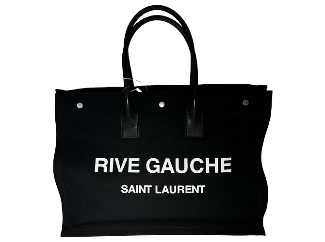 Autre Marque Saint Laurent Rive Gauche Canvas Large Schwarz