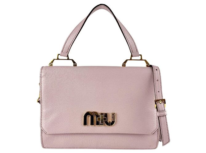 Sac à main Miu Miu en cuir rose clair