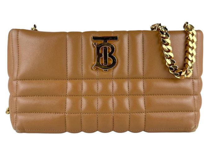 Bolsa de ombro Burberry em couro camel Camelo