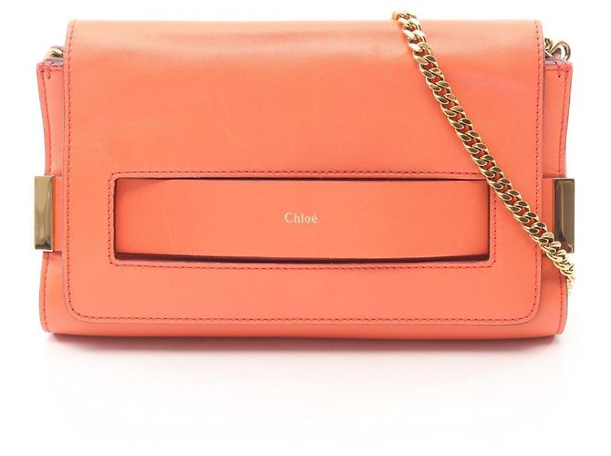 Bolsa de Ombro Chloé ELLE em Orange Laranja