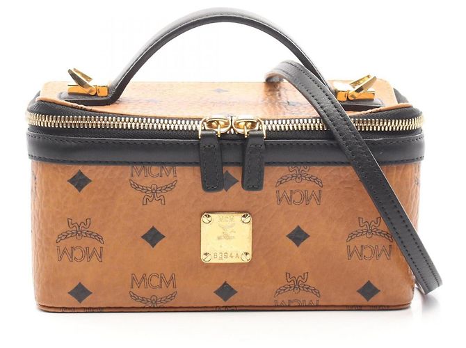 MCM Visetos 2-Way Handtasche Braun Schwarz