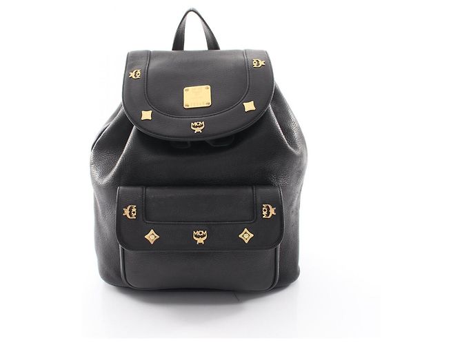 MCM Studded Backpack/Handbag Black