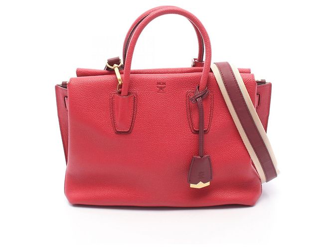 MCM Milla 2-Way Lederhandtasche für Damen, Red Rot