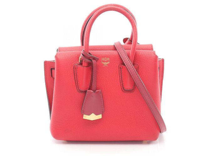 MCM MINI MILLA 2-Way Lederhandtasche Rot