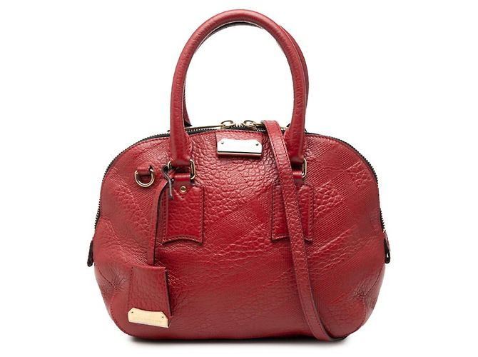 Borsa a mano e a tracolla Burberry in pelle rossa Rosso