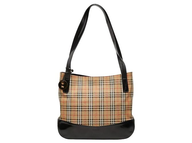 Burberry Nova Check Tote Bag Schwarz Beige